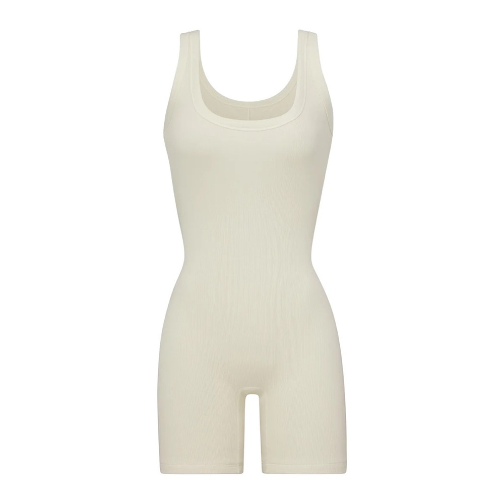 SKIMS Cotton Ribbed Onesie in Bone